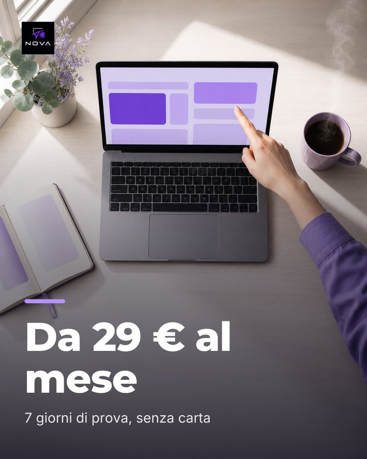 Un post con la foto, il titolo e il logo del brand